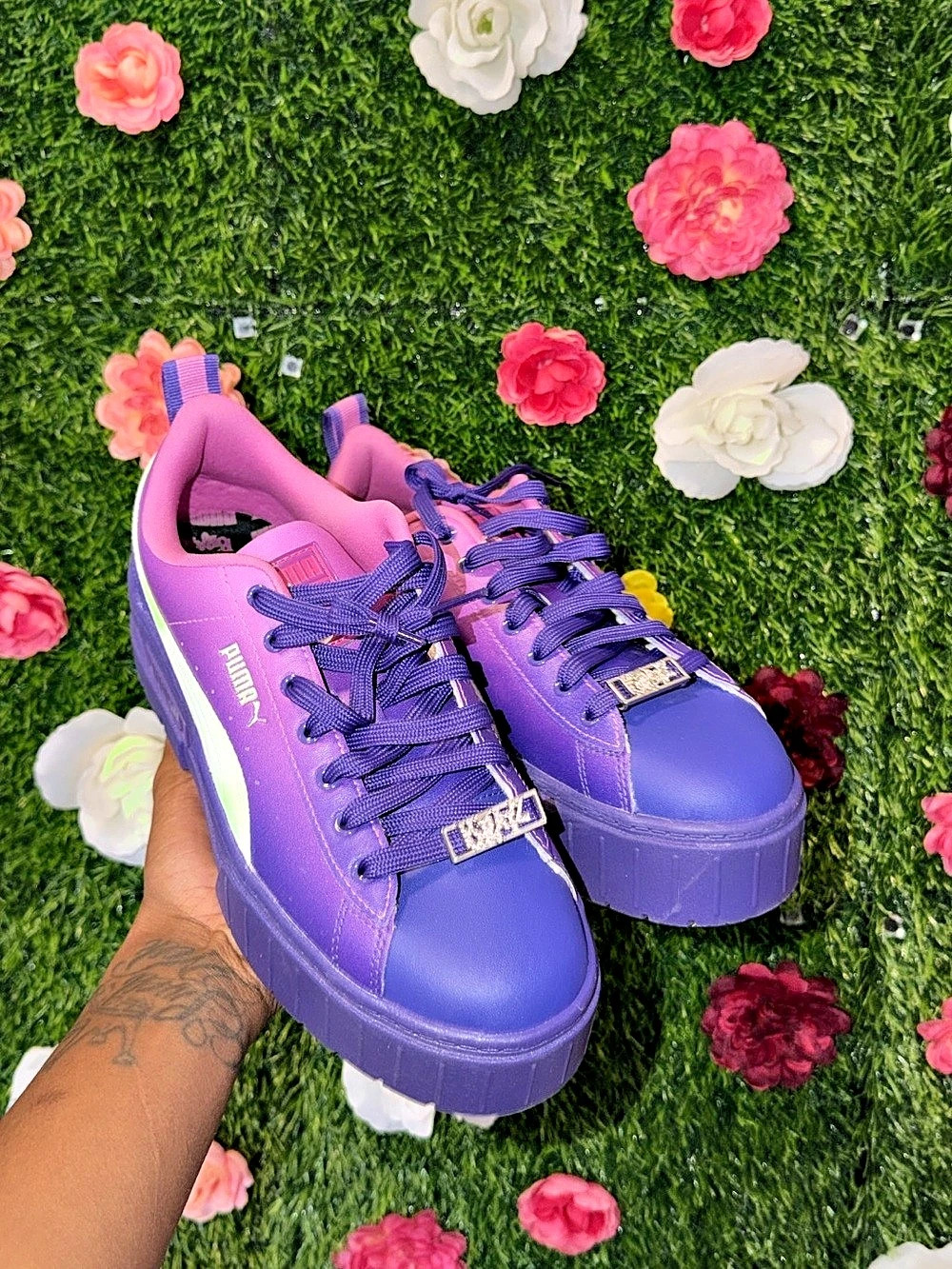 Puma x Bratz Mayze Jr Sneakers Purple & Pink Girls US 7C Like New